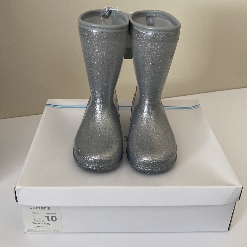 Carter’s Sparkly Rain boots, Size 10 - Picture 7 of 9